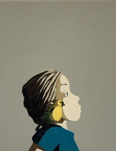 siskin - Acryl auf Leinwand, 30x24cm, 2024 | verkauft