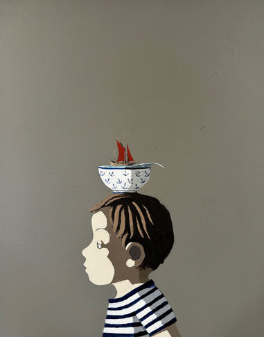 the sailor boy - Acryl auf Leinwand, 50x40cm, 2023 | verkauft