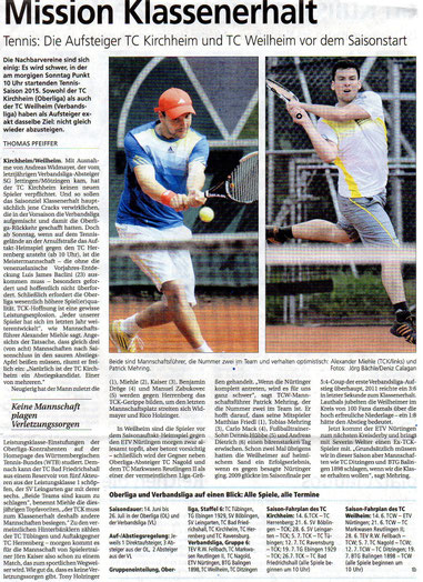 Quelle: Der Teckbote vom 13.06.2015