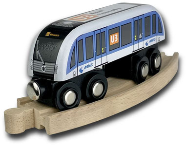 BAUER & SOHN Miniatur Holz U-Bahn Berlin U6 NEU/OVP Souvenir Modell zum Spielen 