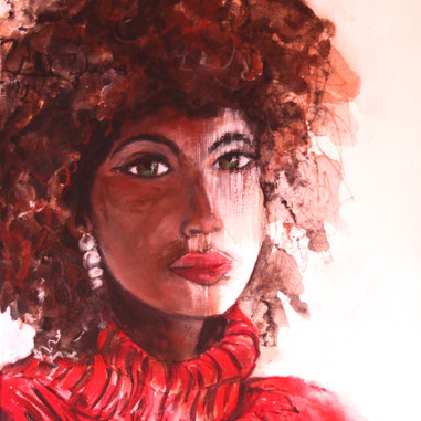 Die Leichtigkeit der Locken   60  x  60  Acryl