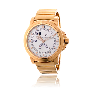 Handgefertigtes Uhren-Armband in Rotgold. Auf Kundenwunsch angefertigt, passend zur Armbanduhr Patravi von Carl F. Bucherer. Goldschmiede OBSESSION Zürich und Wetzikon