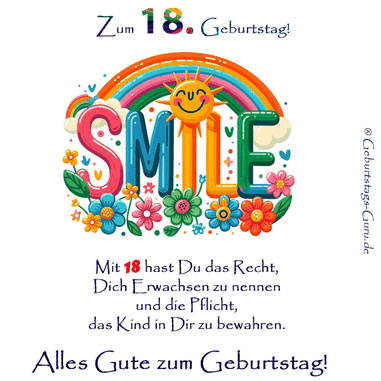 18. Geburtstag Geburtstagswünsche per WhatsApp mit kostenlosen eCards