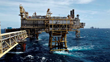 Gasboreplatform i Nordsøen, ejet af Møller Maersk A/S