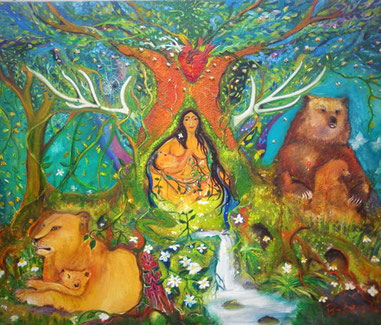 MADRES SALVAJES. Oleo de Paz Treuquil.