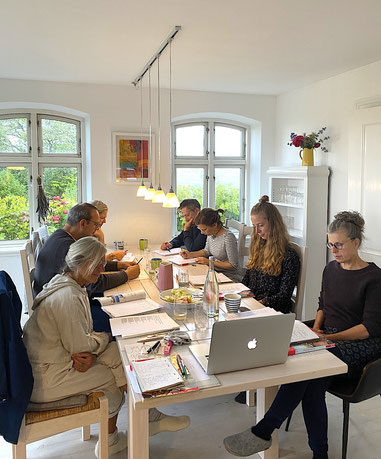 Arbeitssituation beim Anfänger-Workshop auf Ærø September 2022