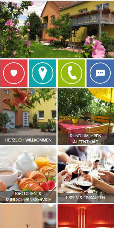 Ausschnitt aus der Landungsseite der digitalen Gäste-Informationsmappe des Wellness-Ferienhofes am Rebgarten.