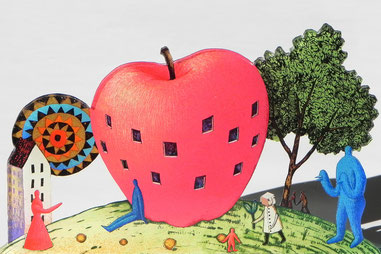 「Apple Hill」19.5×5.0cm クリアグラフ