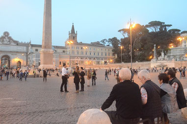 Abendstimmung an der Piazza del Popolo
