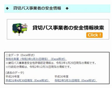 貸切バスの安全情報報告