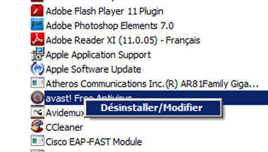 Désinstaller/Modifier