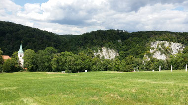 Kloster Weltenburg, Donaudurchbruch vom Frauenberg aus gesehen