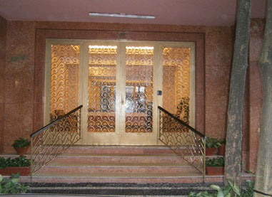 the flat building entrance