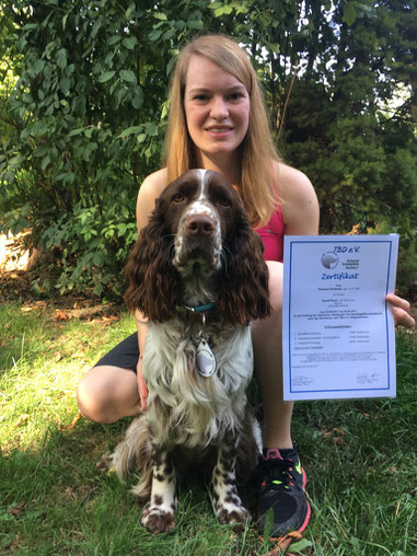 Theresa Nothaas and Kuno are now certified Therapy Dog Team, Photo: T. Nothaas