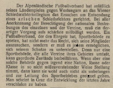 Zeitungsartikel aus dem Jahr 1920