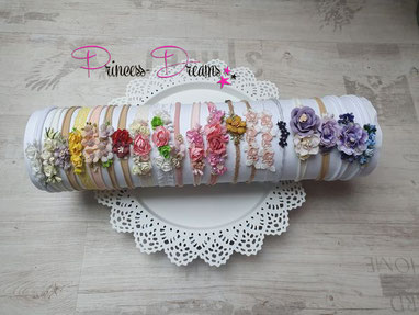 Elastische Nylon Blumen Haarbänder in Einheitsgröße
