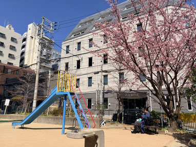 神戸のレザークラフト（革）教室　ヨコハマセリエ神戸三宮教室の前の公園