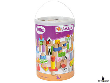 Bei der Bestellung im Onlineshop der-Wegweiser erhalten Sie das Eichhorn Paket "Color Bausteine-SET 100-teilig".