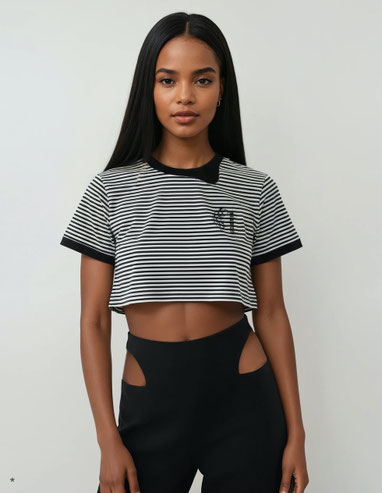 STRIPED VENICE CROP T-SHIRT      €130,00