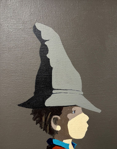 tiny wizard - Acryl auf Leinwand, 30x24cm, 2023 | verkauft