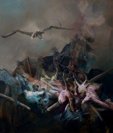 Traversée du Styx Acrylique sur toile Dim 120cmx100cm