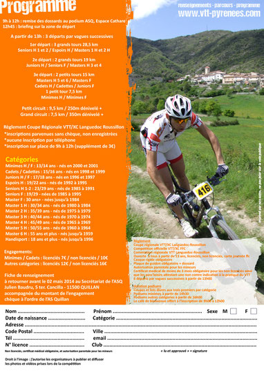 bulletin inscription Carach Bike 2014