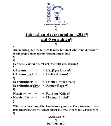 Vorstand TSV Eisenwurzen