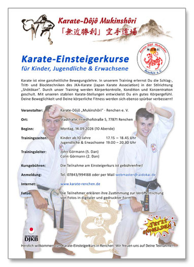 Karate Renchen, Karate-Einsteigerkurse, John Görmann, Colin Görmann