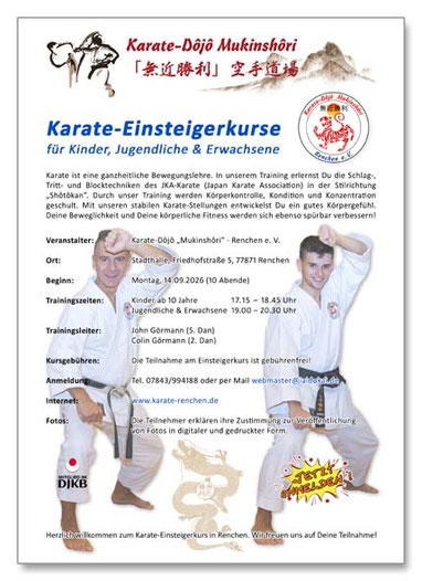 Karate Renchen, Karate-Einsteigerkurse, John Görmann, Colin Görmann