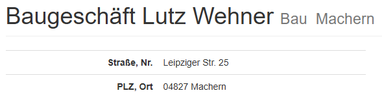 Baugeschäft Lutz Wehner