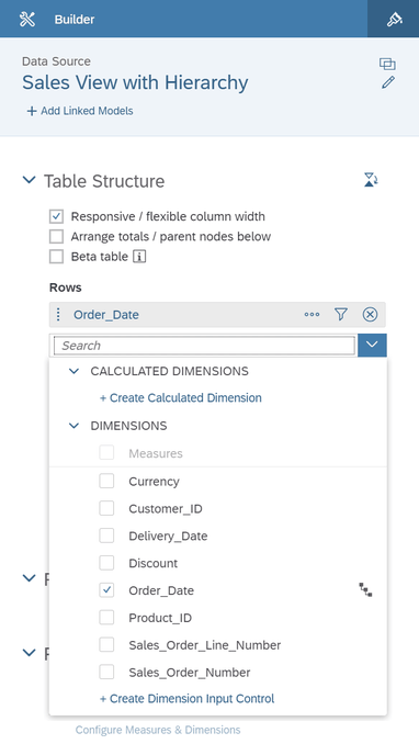 SAP Analytics Cloud Add dimension with hierarchy