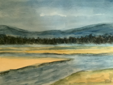 Am breiten Fluss, Cape Breton / Canada (30 x 40 cm)