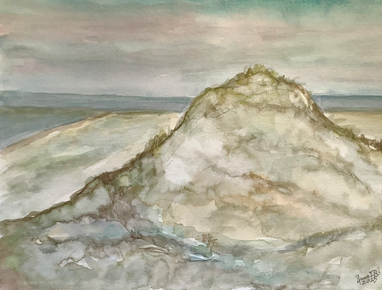 Hohe Düne am ruhigen Meer (30 x 40 cm)