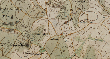 Königlich-Preußische Landesaufnahme 1:25.000 aufgenommen 1850, also 10 Jahre nach der Gründung von Altland
