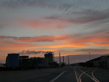 das einzig schöne am ultrafrühen Aufstehen in Frankreich: Sonnenaufgang