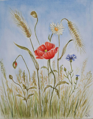 Feldblumen - Aquarell auf Leinwand - 2011