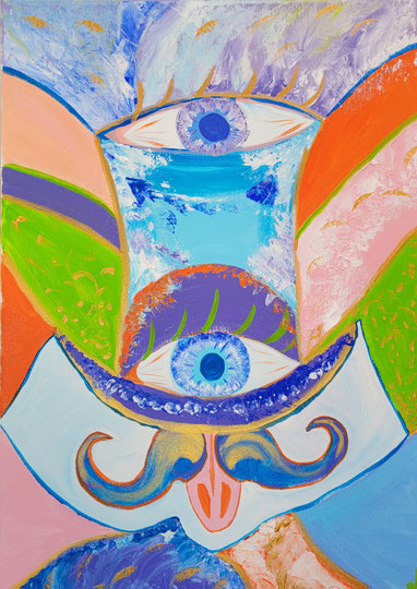 Chapeaux visionnaires sur toile acrylique 50/70 cm