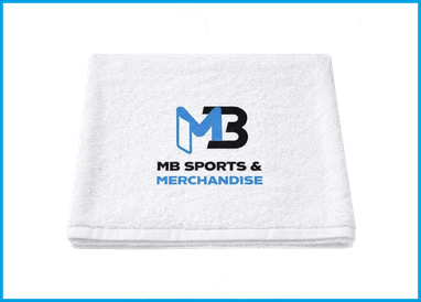 Weißes Frottee-Handtuch mit Logo