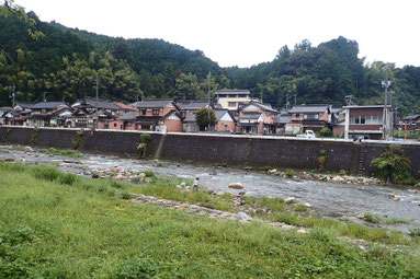 智頭町を流れる千代川.ここでは白い巨礫(=花崗岩)が目立ちます.