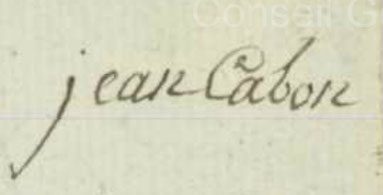 La signature de Jean Cabon sur le cahier de doléances de Ploudalmézeau