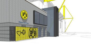 wand der liebe puma bvb dortmund signal iduna park stadion drahtler architekten planungsgruppe visualisierung stadion