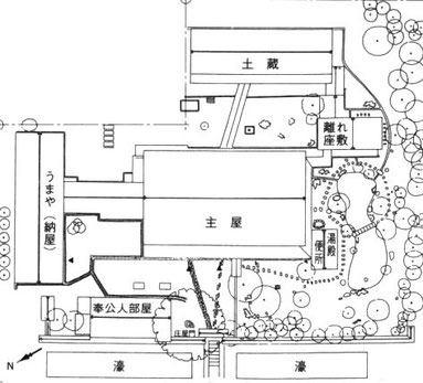 天領庄屋中谷家の平面図