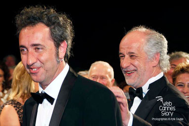 Paolo Sorrentino et Toni Servillo, lors de la projection du film «La Grande Bellezza» de Paolo Sorrentino - Festival de Cannes 2013 © Anik COUBLE