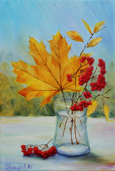 Yellow leaf Oil on canvas, by N. Stangrit