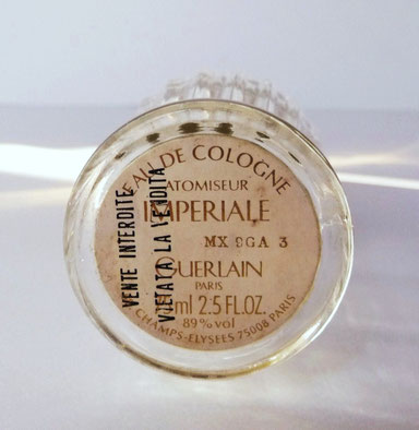 EAU DE COLOGNE IMPERIALE 75 ML - ETIQUETTE RONDE SOUS LE FLACON