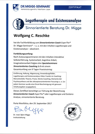 Wolfgang C. Reschke: Sinnorientierte Beratung