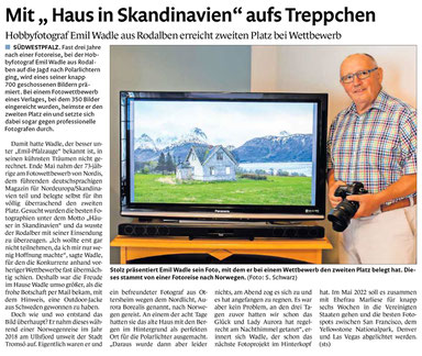 Heute 26.07.21 in der Presse (Pirmasenser Zeitung)