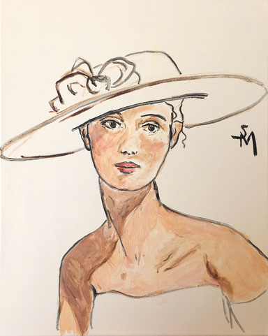 "Portrait in a Hat" Sarah Myers 2021.  16" x 20"