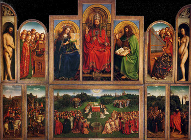 Le polyptyque de l'Agneau Mystique, peint par Jan Van Eyck et actuellement en restauration vaut à lui seul une longue visite. 