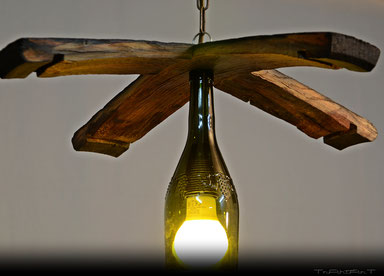 Barrel stave hanging lamp "sparcling"